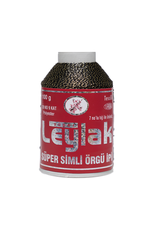 LEYLAK - Leylak Süper Simli Örgü İpi 9 Kat 20 No 100 gr. | Siyah