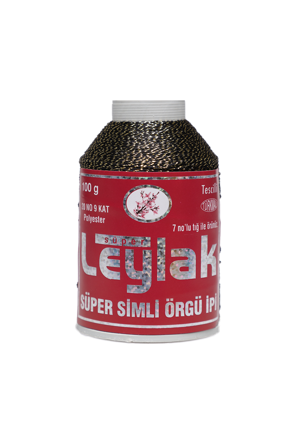 Leylak Süper Simli Örgü İpi 9 Kat 20 No 100 gr. | Siyah