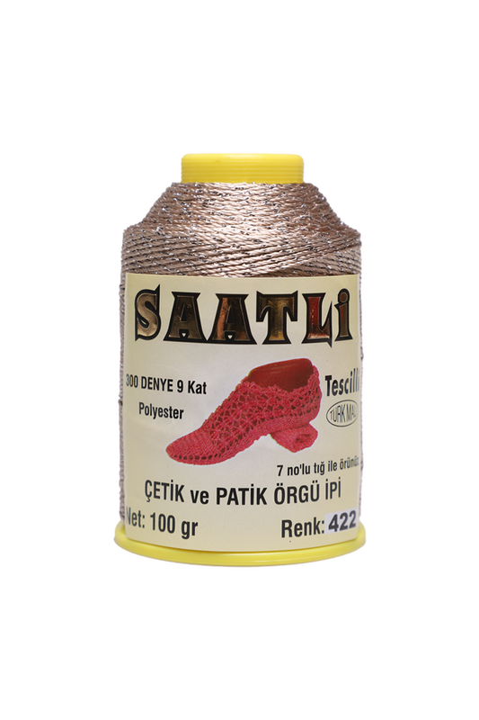 SAATLİ - Saatli Simli Çetik ve Patik Örgü İpi 9 Kat 100 gr. | 422