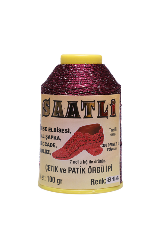 SAATLİ - Saatli Simli Çetik ve Patik Örgü İpi 9 Kat 100 gr. | 814