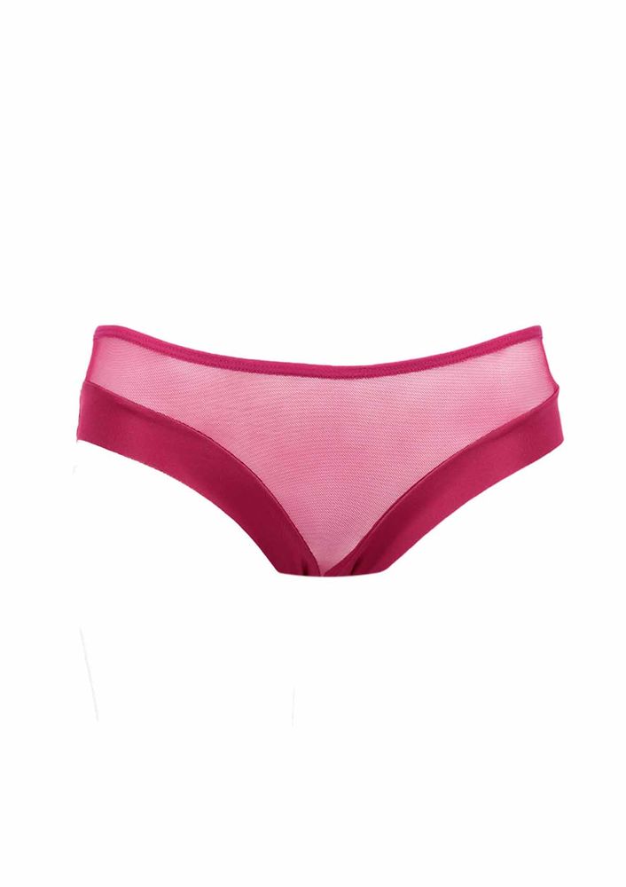 Tulle Transparent Laser Cut Panties 2468 | Fuschia