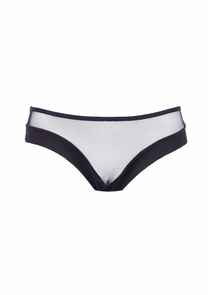 Tulle Laced Laser Cut Panties 2468 | Black