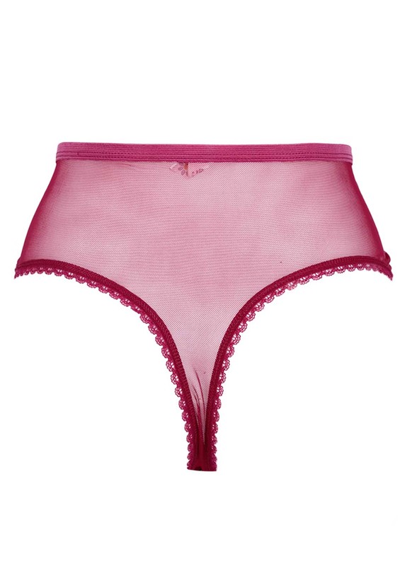 Laced Plus Size Thong 3989 | Fuschia - Thumbnail