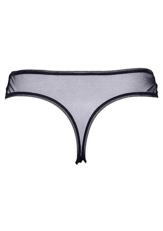 Laced Tulle Thong 4078 | Black - Thumbnail