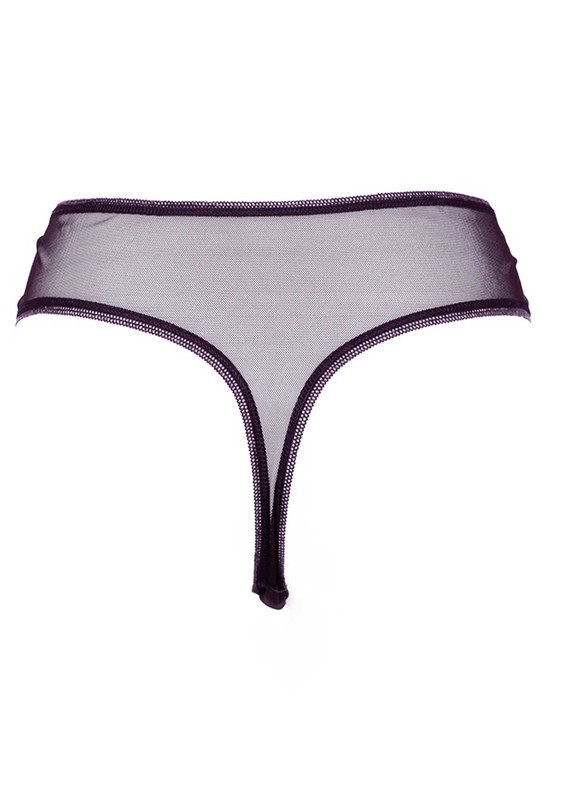 Laced Tulle Thong 4079 | Plum - Thumbnail