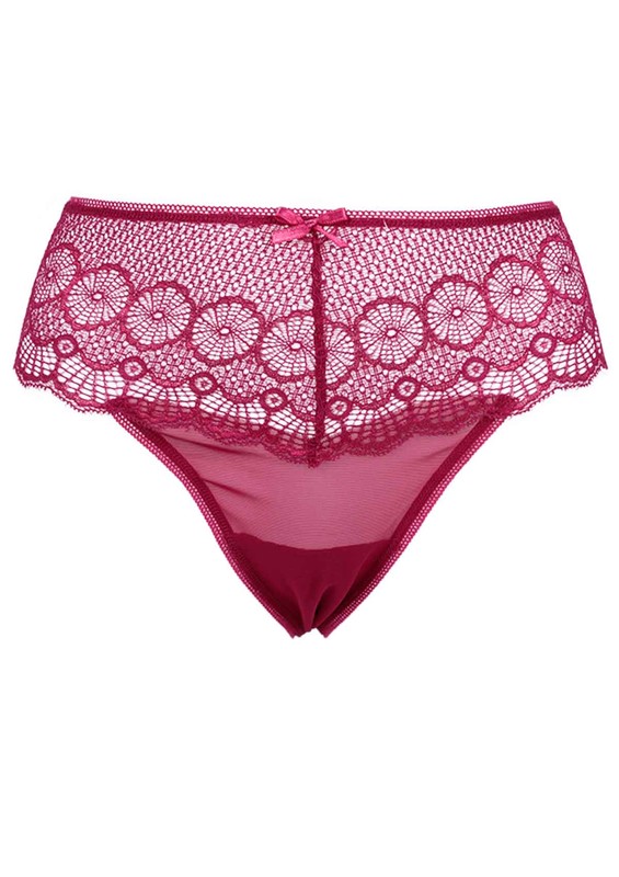 Laced Tulle Thong 4079 | Fuschia - Thumbnail