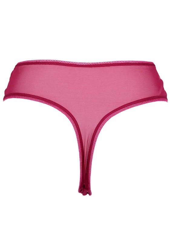 Laced Tulle Thong 4079 | Fuschia - Thumbnail