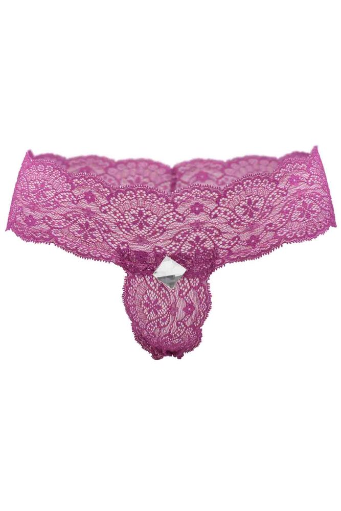 Laced Tulle Thong 3478 | Purple