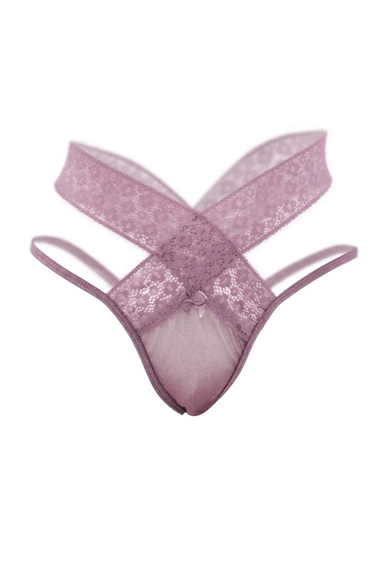 Vanilya Secret Guipure Thong | Light Plum - Thumbnail