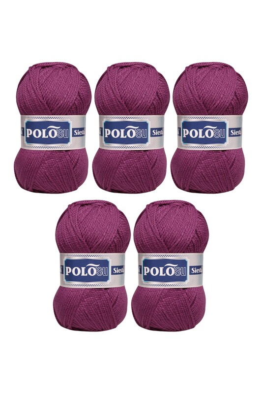 Polosu - Polosu Siesta Soft El Örgü İpi 5 li Mürdüm 216