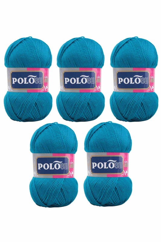 Polosu - Polosu Lüks Patiklik El Örgü İpi 5 li Koyu Boncuk Mavi 361
