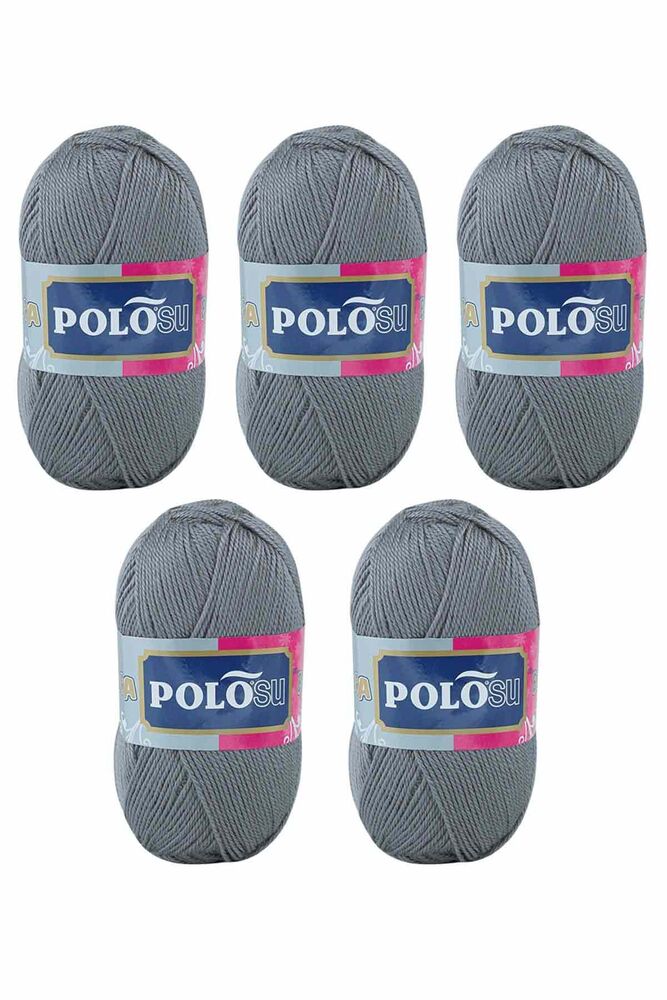 Polosu Lüks Patiklik El Örgü İpi 5 li Orta Gri 351