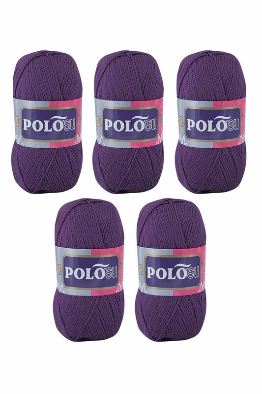 Polosu - Polosu Lüks Patiklik El Örgü İpi 5 li Mor 311