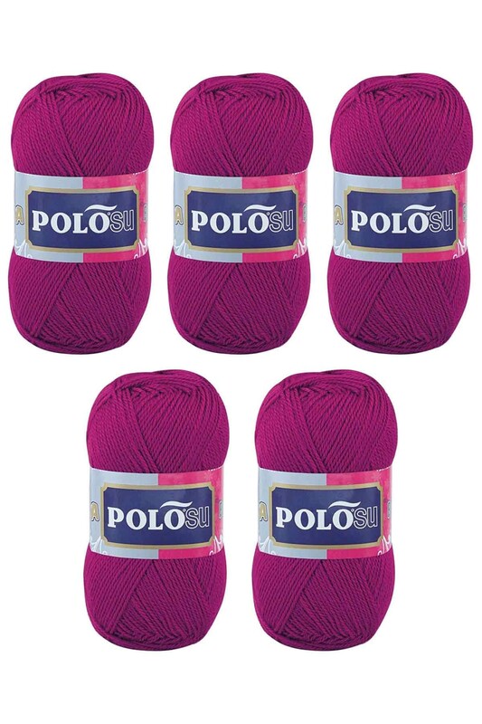 Polosu - Polosu Lüks Patiklik El Örgü İpi 5 li Koyu Fuşya 362