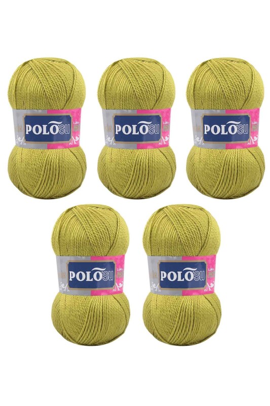 Polosu - Polosu Lüks Patiklik El Örgü İpi 5 li Açık Yeşil 304