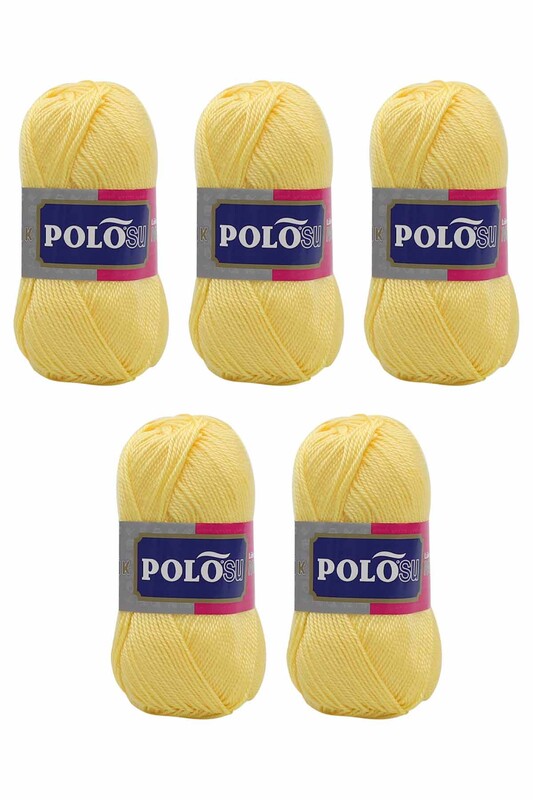 Polosu - Polosu Lüks Patiklik El Örgü İpi 5 li Bebe Sarı 378