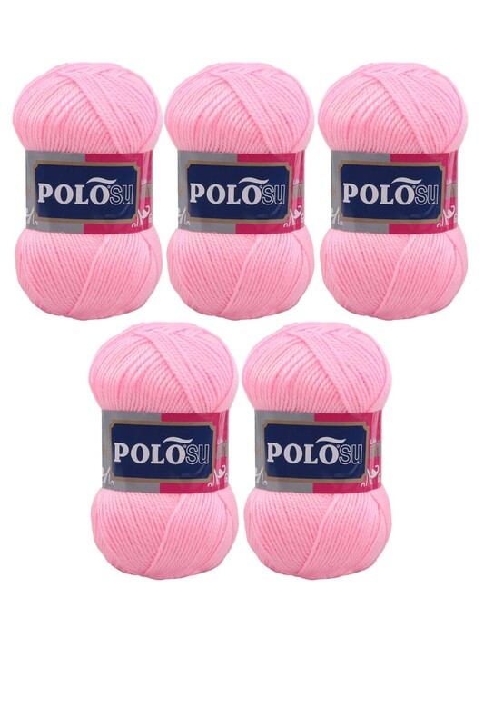 Polosu - Polosu Lüks Patiklik El Örgü İpi 5 li Bebe Pembe 376