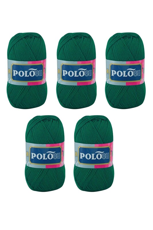 Polosu - Polosu Lüks Patiklik El Örgü İpi 5 li Yeşil 353