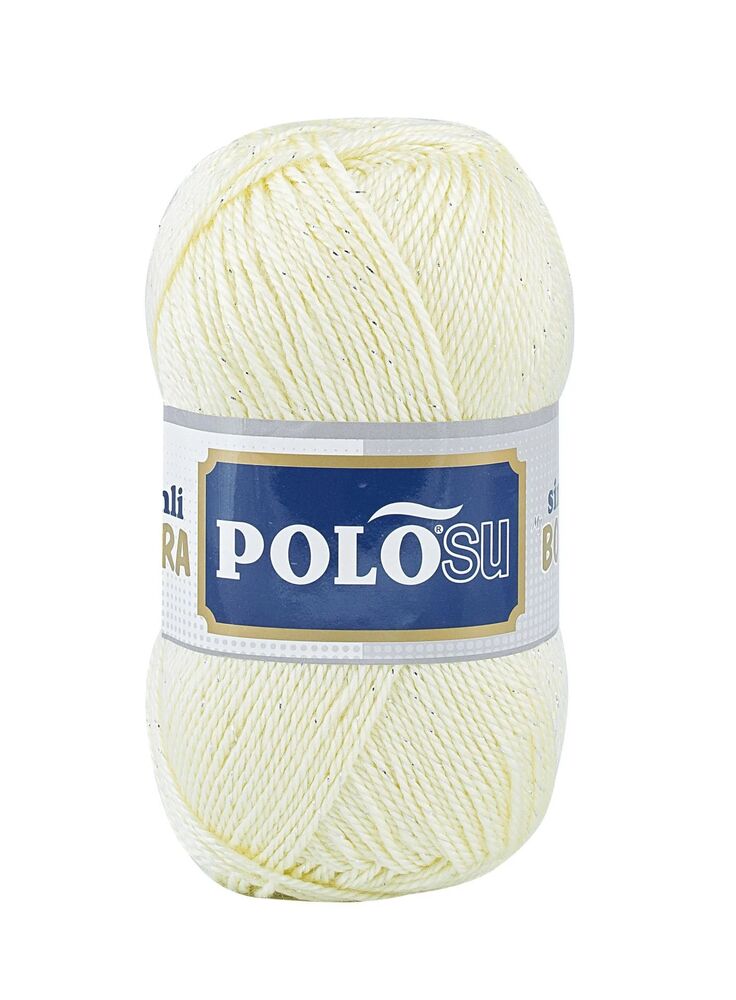 Polosu Simli Lüks Patiklik El Örgü İpi | Krem 356