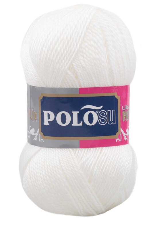 Polosu - Polosu Lüks Patiklik El Örgü İpi Optik Beyaz 308