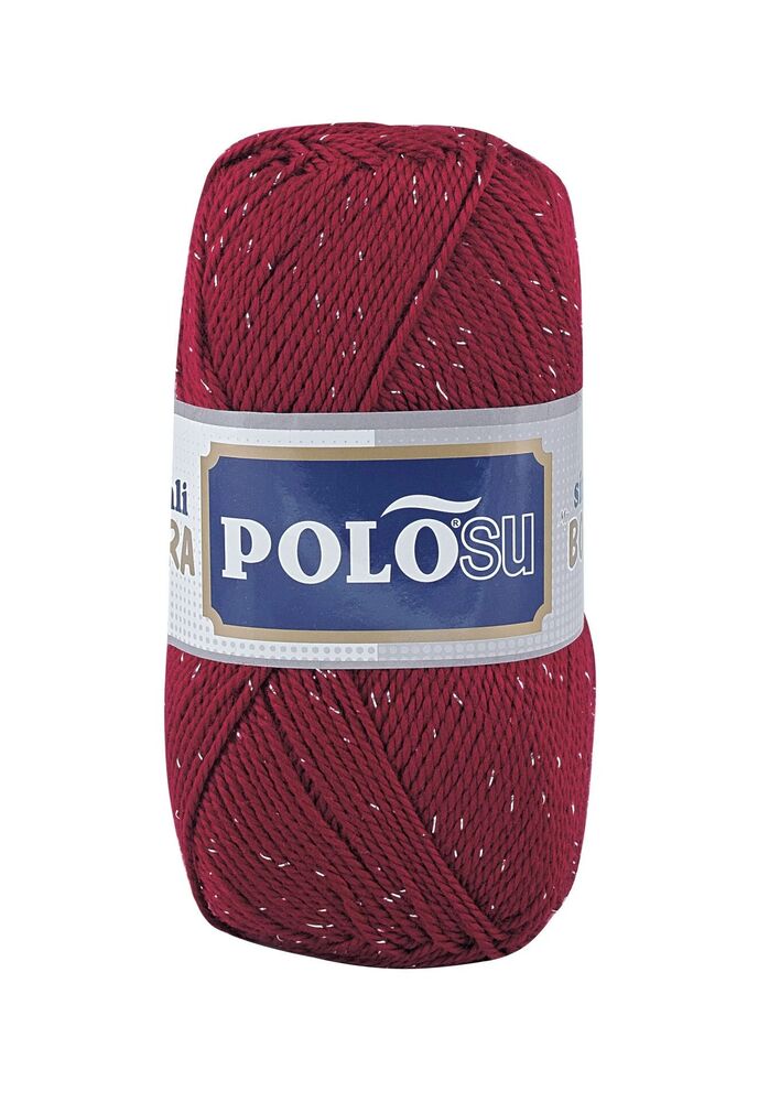 Polosu Simli Lüks Patiklik El Örgü İpi | Koyu Kırmızı 367