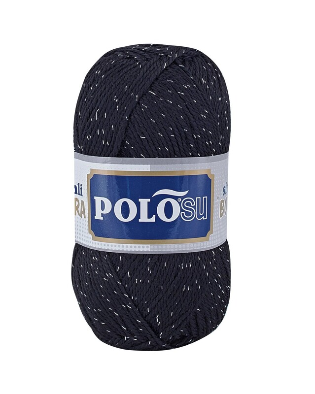 Polosu - Polosu Simli Lüks Patiklik El Örgü İpi | Siyah 317