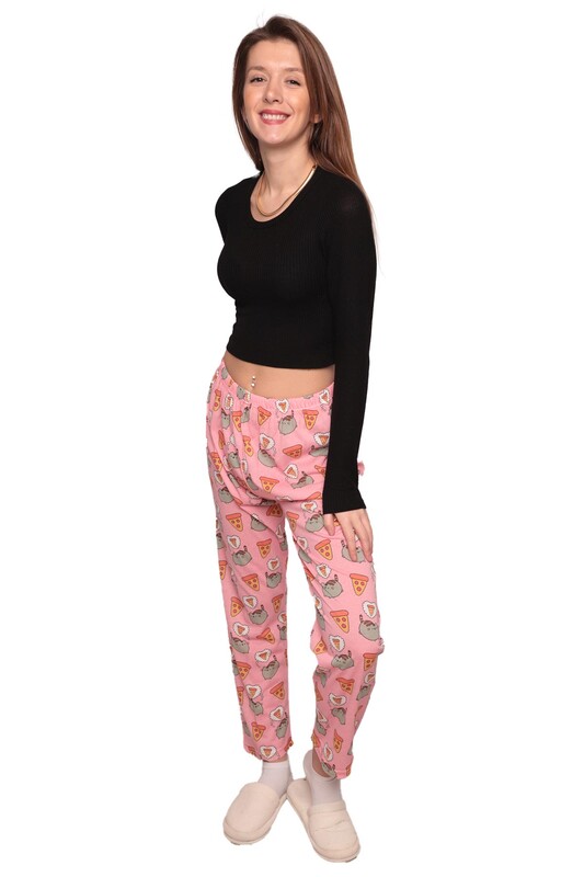 MUKA - Baskılı Kadın Pijama Altı 5524 | Pembe