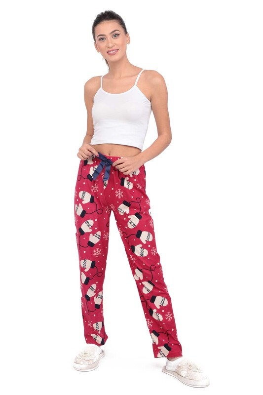 RİNDA - Mitten Printed Woman Pajama Bottoms | Fuschia