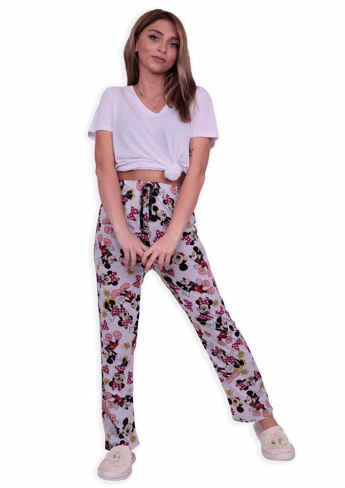 Desenli Kadın Pijama Altı | Gri