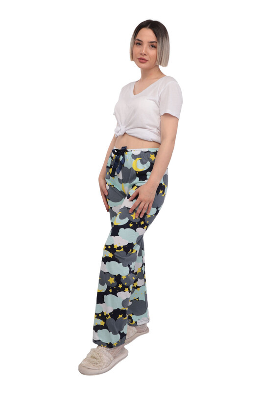 Cloud Printed Woman Pajama Bottoms | Gray - Thumbnail