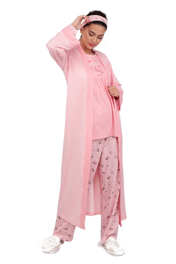 Poleren Heart Printed Puerpera Pyjama Set 3 Pack 5952 | Pink
