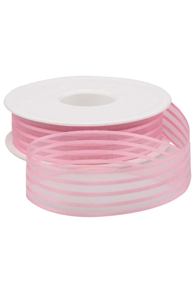 Striped Chiffon Ribbon 2.5 cm 20 m|Light pink