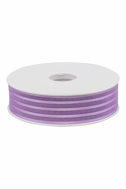 Striped Chiffon Ribbon 2.5 cm 20 m | Purple - Thumbnail