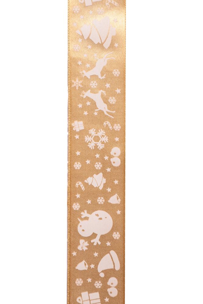 Yılbaşılı Saten Kurdele 3 cm | Sarı