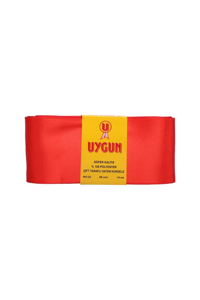 Uygun Saten Kurdele 66 mm 10 m | Kırmızı