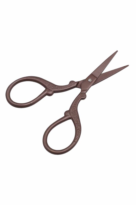 SİMİSSO - Desenli Antik Nakış Makası 5637 | Bronz