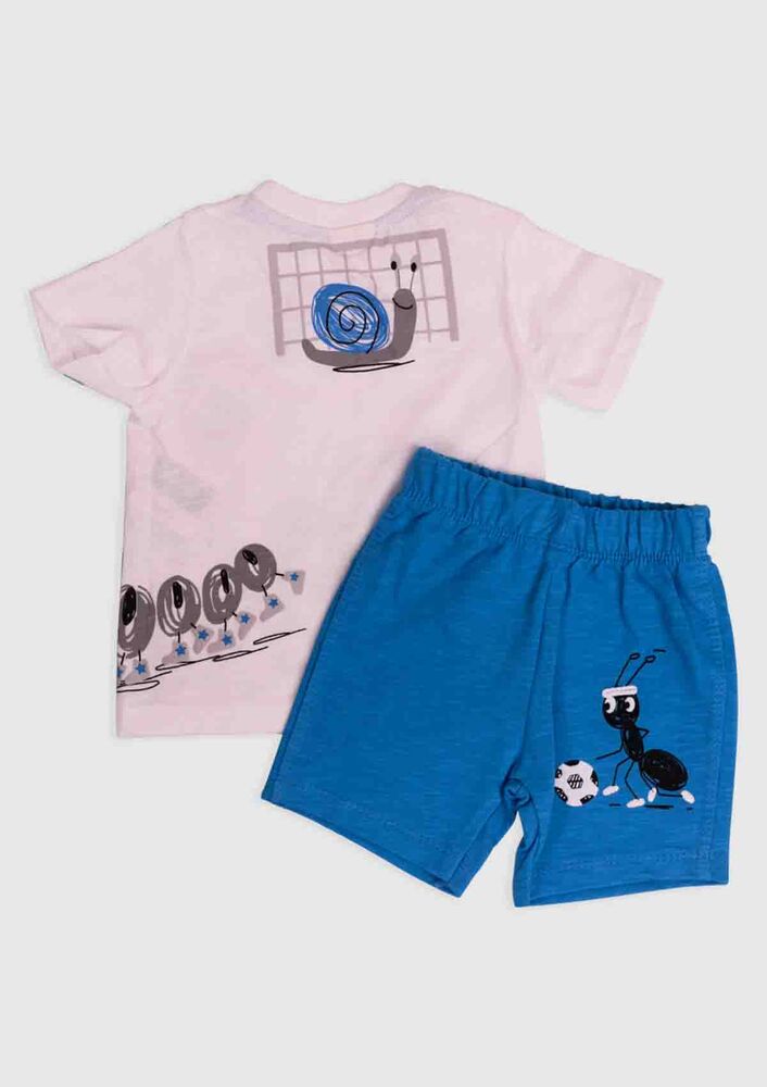 Luminoso Ant Printed 2-Piece Shorts Baby Set | Blue