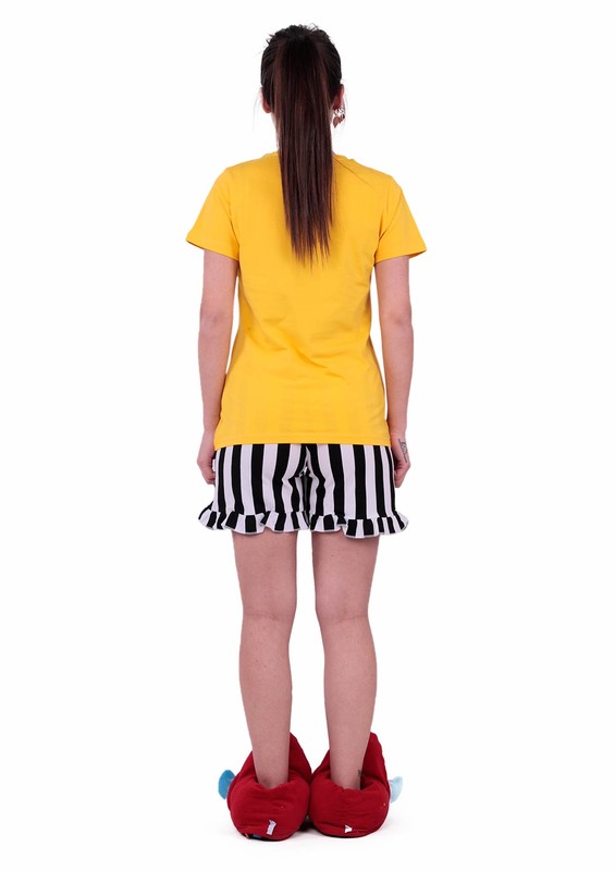 Jiber Woman Shorts Pajama Set 3601 | Yellow - Thumbnail