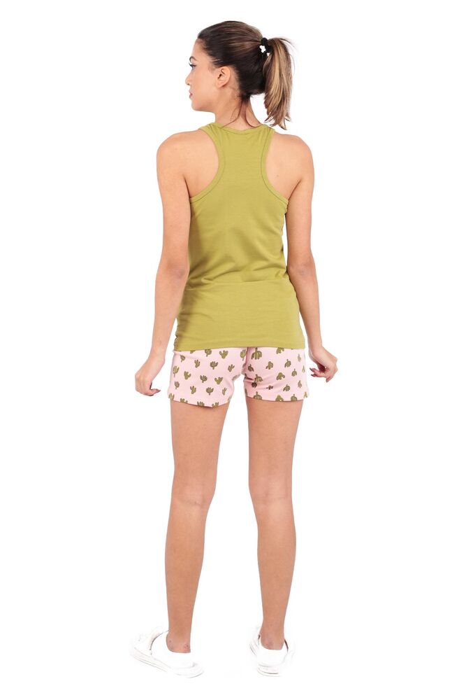 Sude Cactus Printed Shorts Set 002 | Green