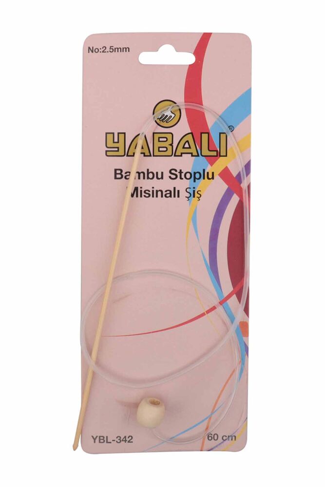 Yabalı Bambu Stoplu Misinalı Şiş 60 cm YBL-342 | Standart