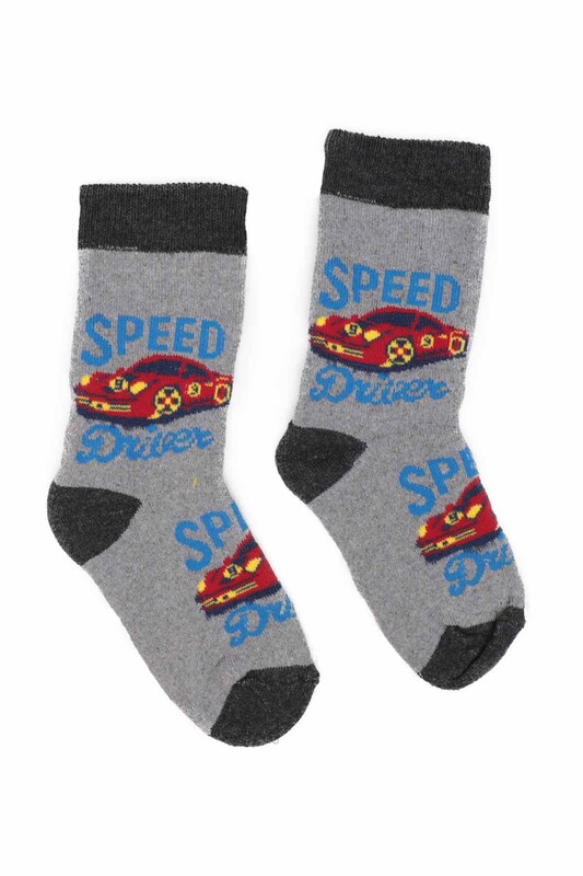 ARC - Car Patterned Boy Terry Socks 391 | Grey