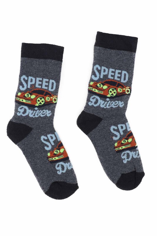 ARC - Car Patterned Boy Terry Socks 391 | Indigo