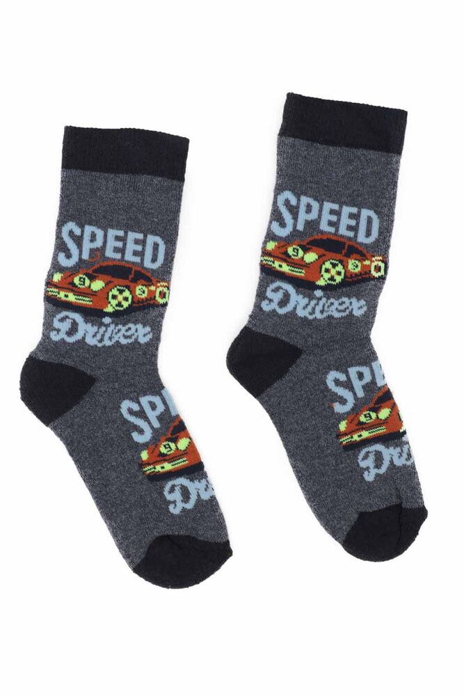 Car Patterned Boy Terry Socks 391 | Indigo