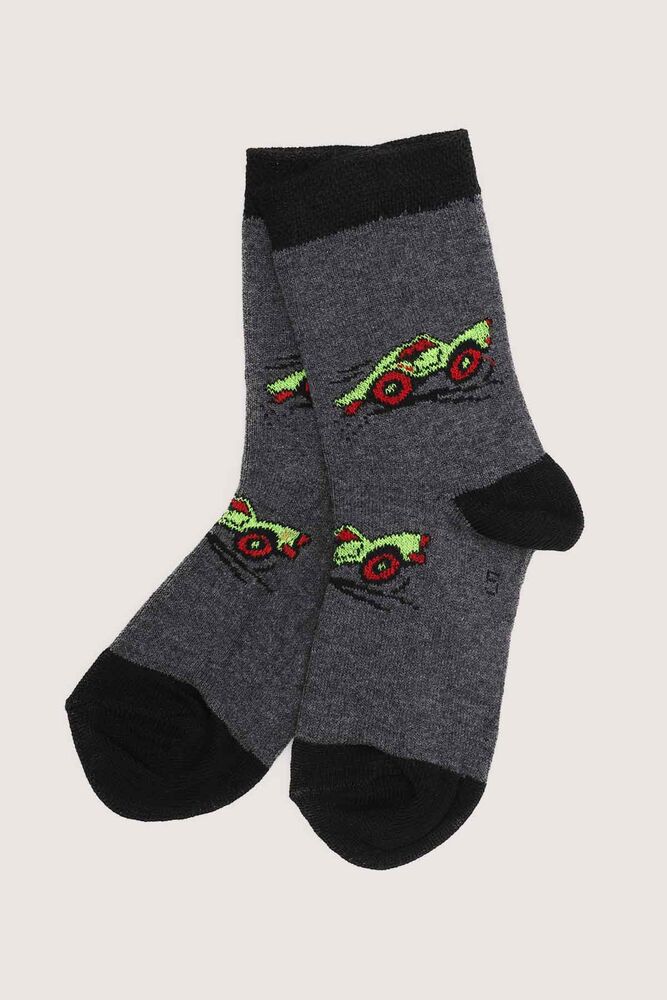 Car Printed Boy Socks 056 | Smoky