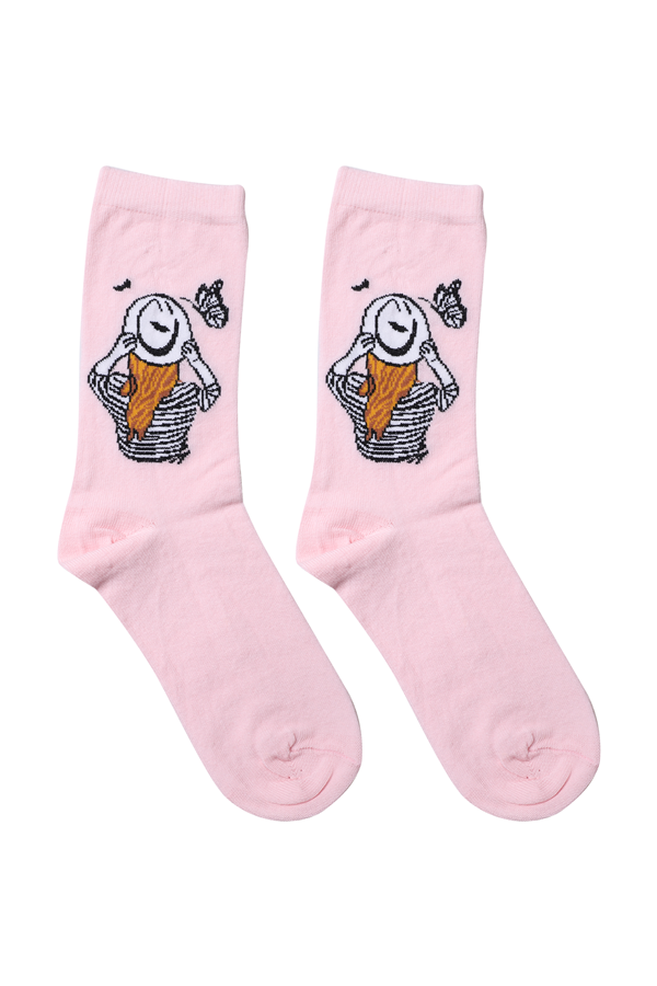 Baskılı Kız Çocuk Çorap Model 3 | Pembe