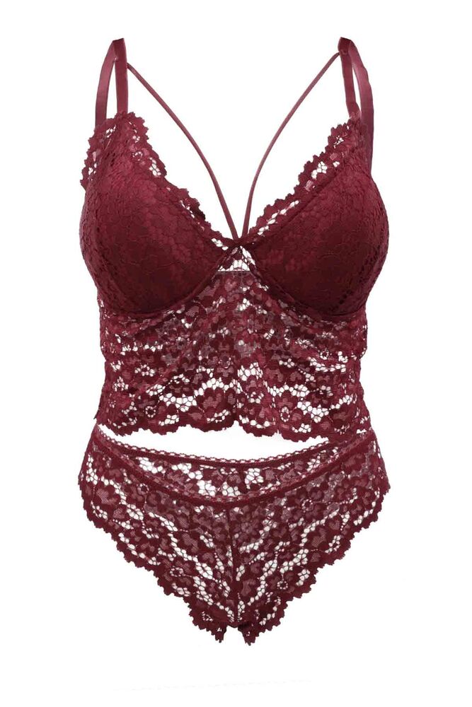 Cansoy Dantelli Bralet Sütyen Takımı 313 | Bordo