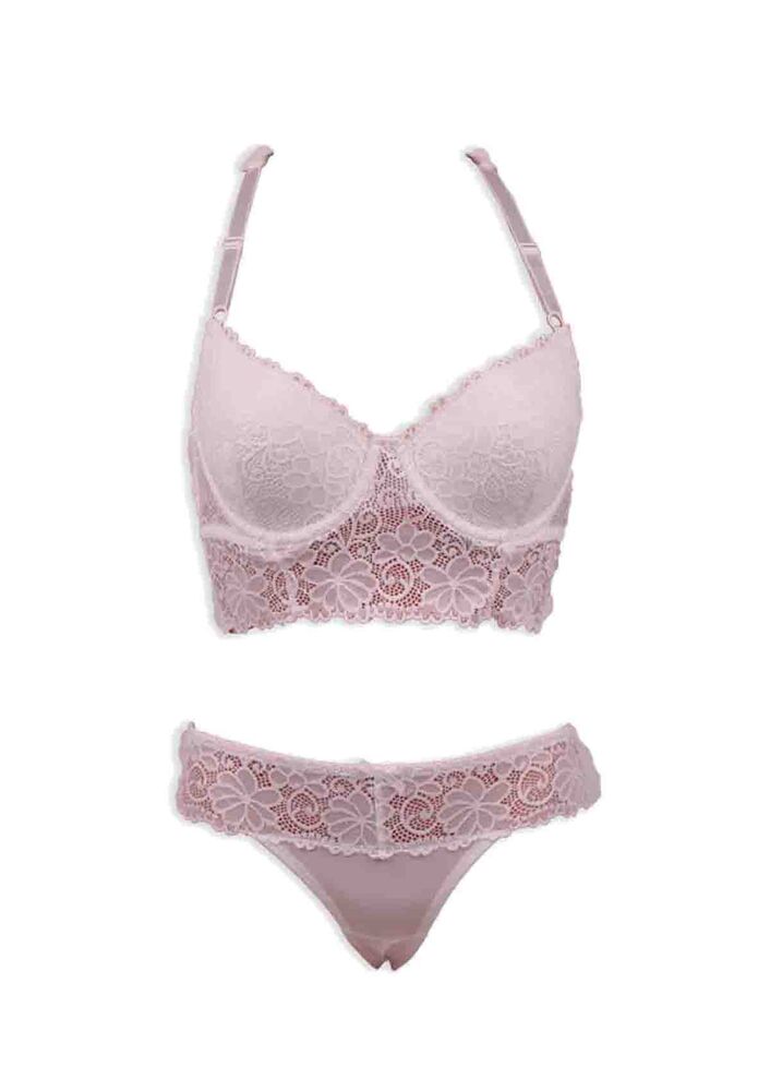 Dantelli Desteksiz Bralet Sütyen Takımı 409 | Beyaz