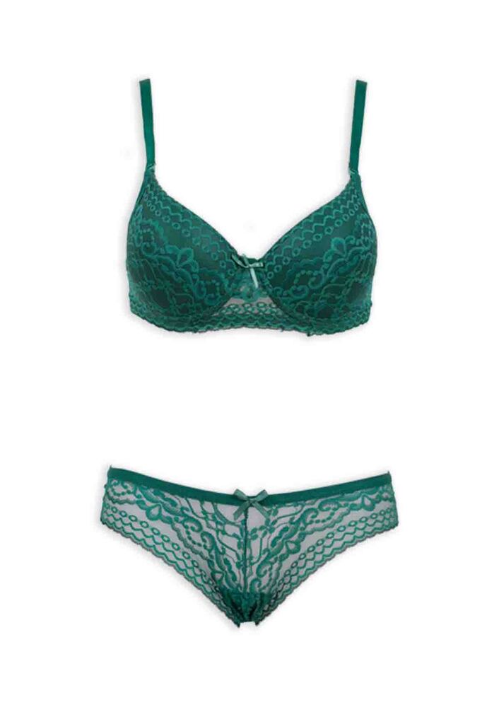 My Roses Dantelli Push Up Sütyen Takımı | Yeşil