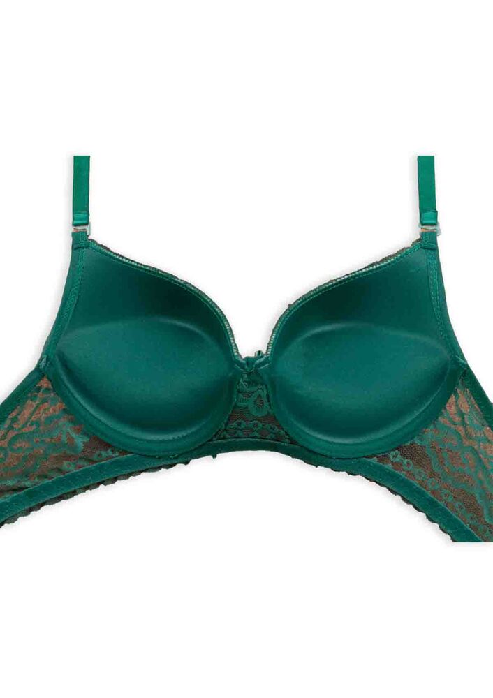 My Roses Dantelli Push Up Sütyen Takımı | Yeşil