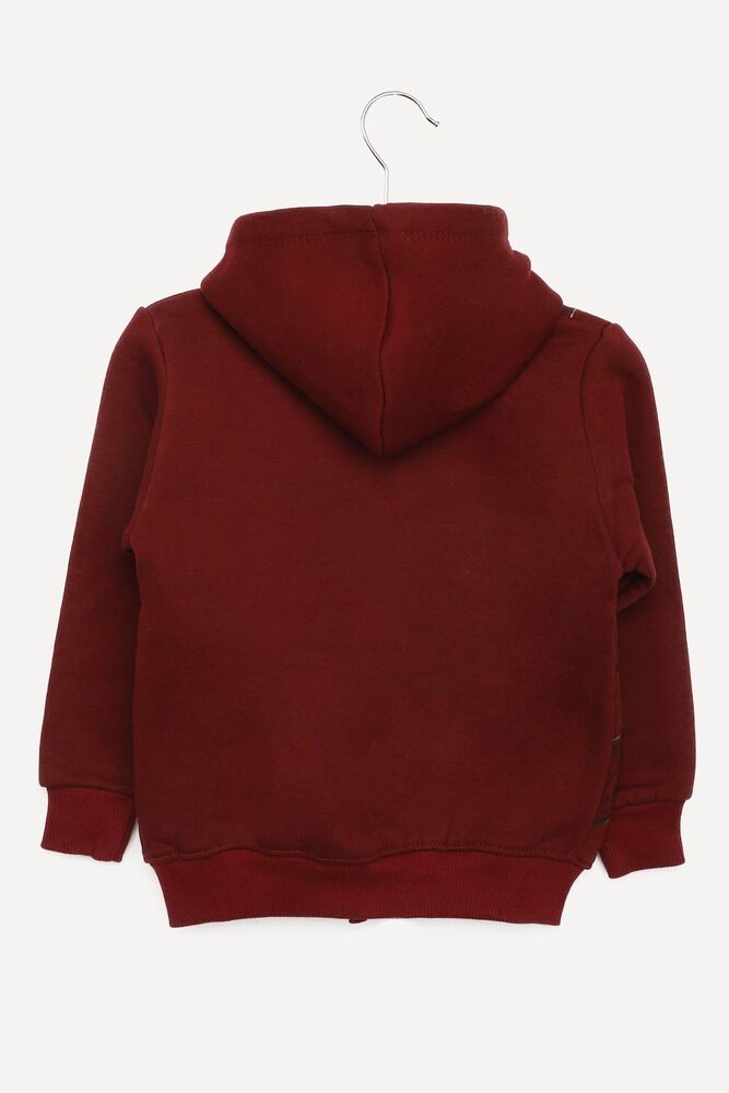 Hooded Three Yarn Boy Cardigan 3523 | Burgundy